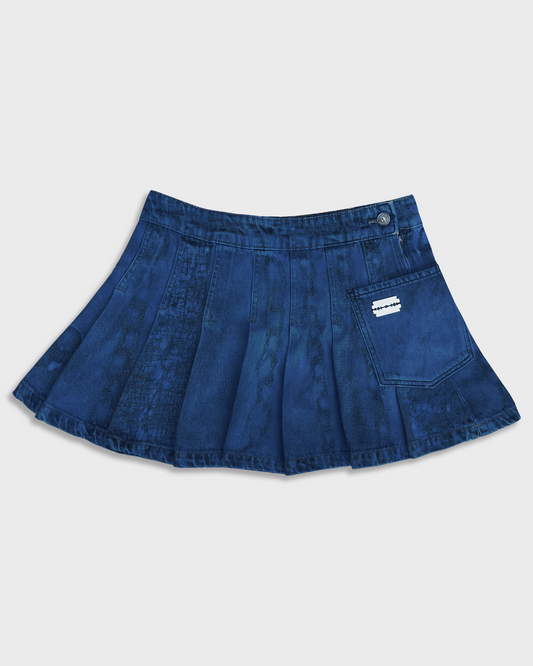 ://DENIM PRINTED COBALT SKRT