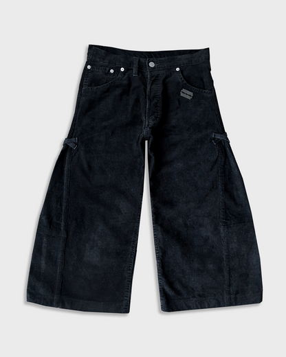 Blck Corduroy Jorts