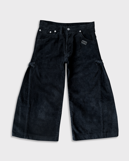 Blck Corduroy Jorts