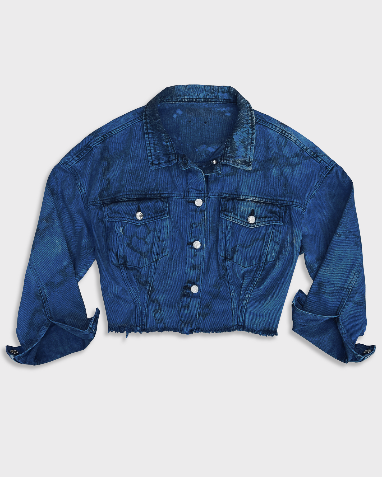 ://DENIM PRINTED COBALT JACKET