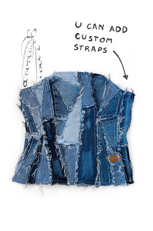 Top Stitch Denim Corset
